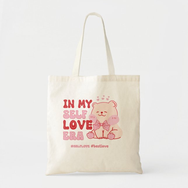 Tote Bag Retro Saint Valentin Amour de soi Era Teddy Bear (Devant)