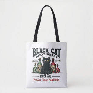 Tote Bag Rétro Scary Chat noir Apothecary Wicca