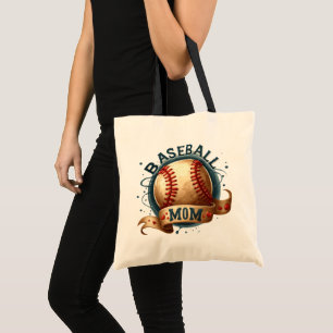 Tote Bag Retro Style Baseball Maman personnalisée