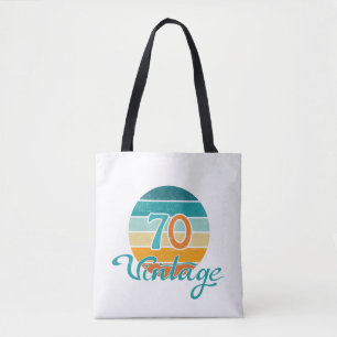 Tote Bag Retro Sunset 70 Vintage en détresse