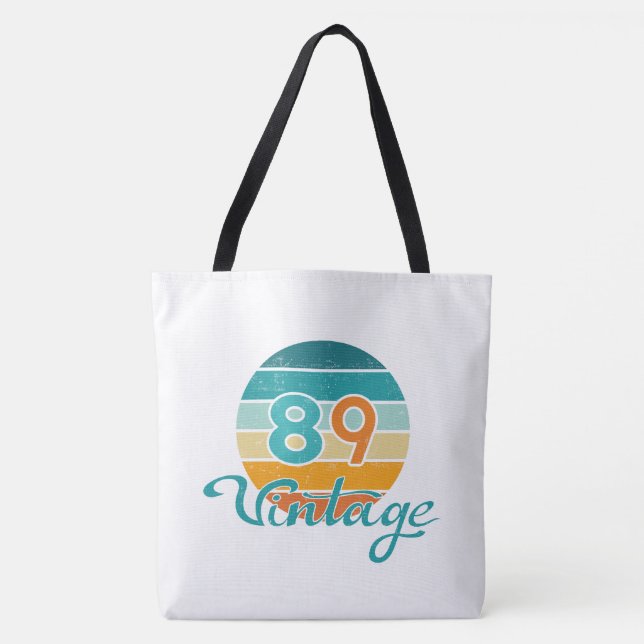 Tote Bag Retro Sunset 89 Vintage Distressed (Devant)
