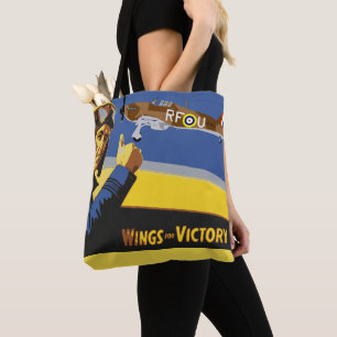 Tote Bag Retro Vintage Pilot Plane Air Travel