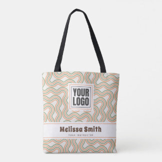 Tote Bag Retro Wavy Abstract Pattern Business 