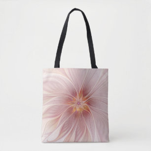 Tote Bag Rêve floral rose doux Fleur d'art fractal Abstrait