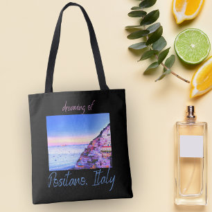 Tote Bag Rêver de coucher de soleil sur Positano, Italie