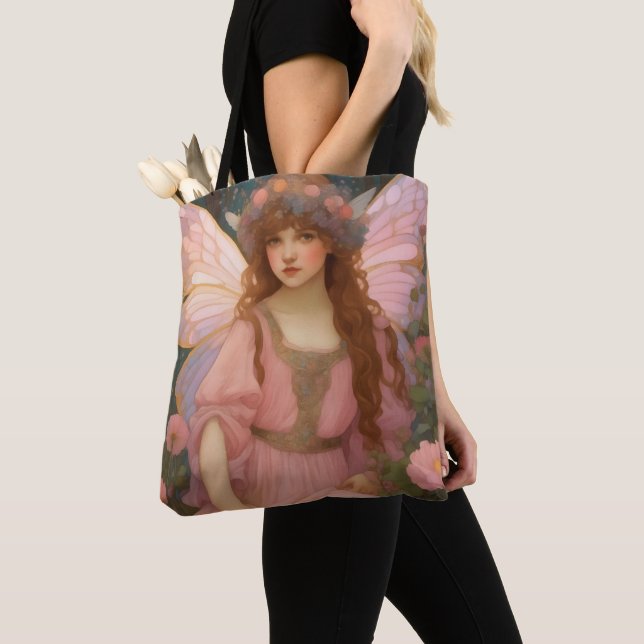 Tote Bag Rêves Enchanteurs : Un Portrait De Fée Rose Whimsi (De près)