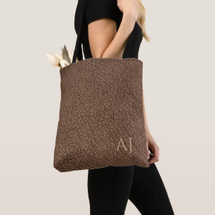 Tote Bag Revêtement de cuir marron de luxe moderne monogram