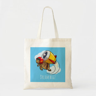 Tote Bag Rêvez Gros ! Carton de tortue dynamique