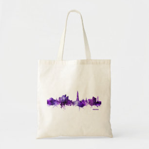 Tote Bag Reykjavik Islande Skyline Purple 2.22.22 Date