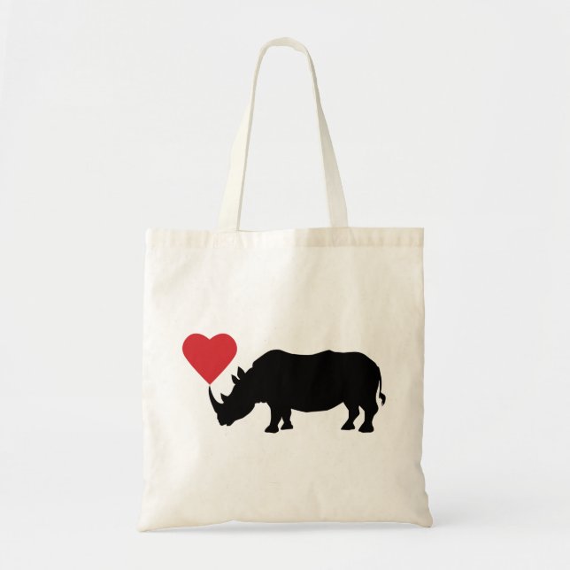Tote Bag Rhino-Noir-avec-Coeur (Devant)