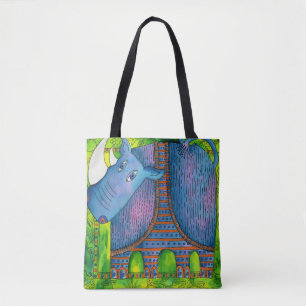 Tote Bag Rhinocéros à motifs