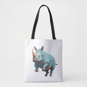 Tote Bag Rhinoceros Joyeux Joueur Fun Sauter Dans L'Air