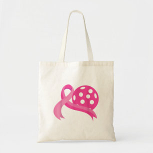Tote Bag Ribbon Coeur Rose Cute Pickleball Cancer du sein A