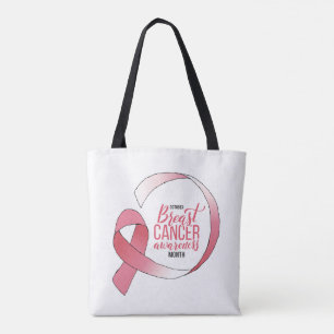 Tote Bag Ribbon de dessin du cancer du sein rose Mois BCA