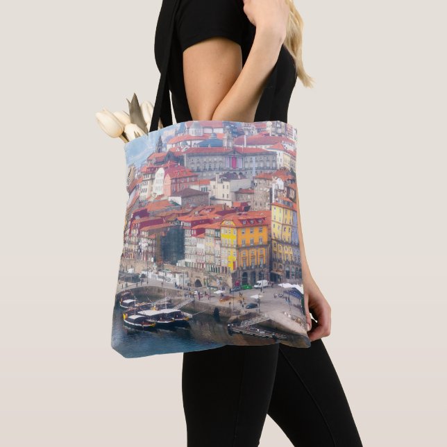 Tote Bag Ribeira et Douro. Porto, Portugal. (De près)