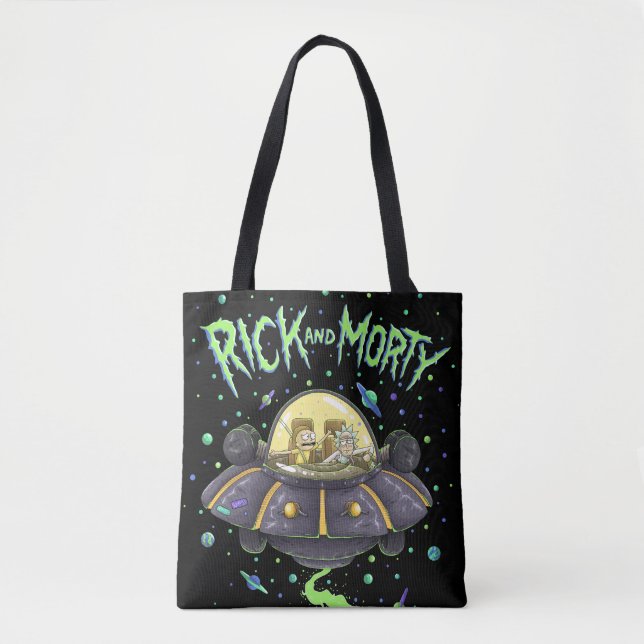 Tote Bag RICK ET MORTY™| Graphique de vol spatial illustré (Devant)