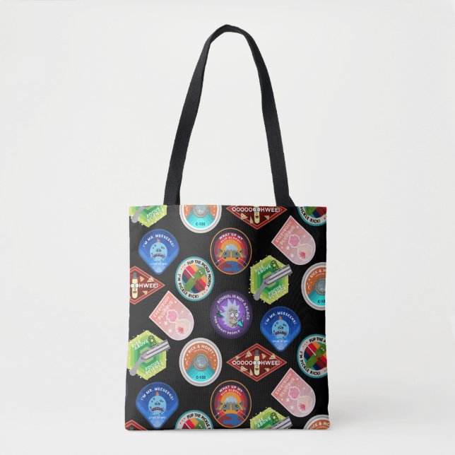 Tote Bag RICK ET MORTY™| Motif des patchs spatiaux (Devant)