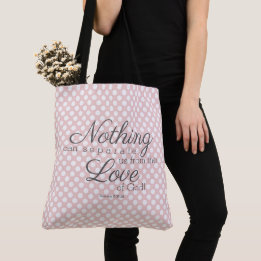 Tote Bag Rien ne peut nous séparer.... pois rose blanc