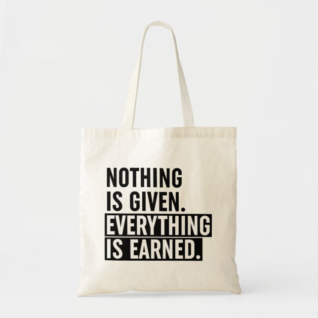 Tote Bag Rien N'Est Donné Que Tout Est Gagné (Devant)