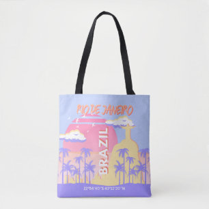 Tote Bag Rio de Janeiro Brésil Travel Art Blue Poster
