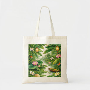 Tote Bag Rivière tropicale vietnamienne, botanique de lotus