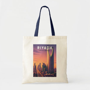 Tote Bag Riyadh Arabie saoudite Illustration Voyage Art Rét