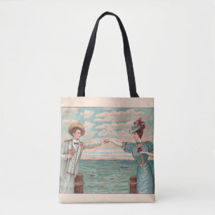 Tote Bag Robe de mariage d'amour de plage victorienne Coupl