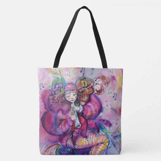 TOTE BAG ROBE ROSE MUSICALE (Devant)