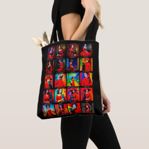 Tote Bag Robe Rouge Modes d'Art Chat Noir
