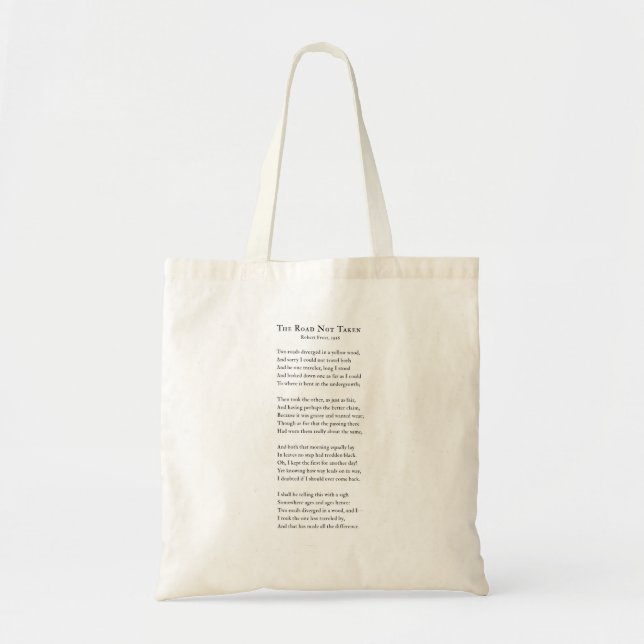 Tote Bag Robert Frost, Un Poème Qui N'A Pas Été Pris Sur La (Devant)