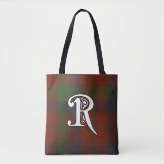 Tote Bag Robertson Clan Tartan Monogram