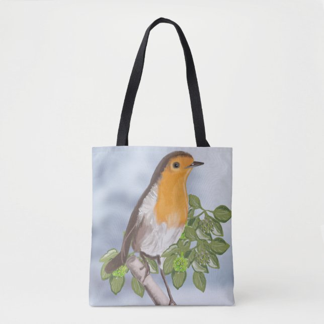 Tote Bag Robin de Noël traditionnel et Ivy (Devant)