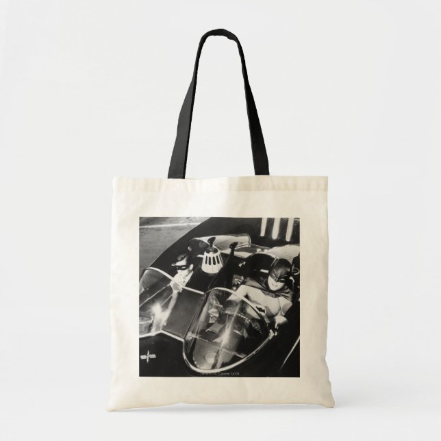 Tote Bag Robin et Batman en Batmobile (Devant)