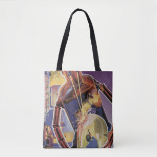 Tote Bag Robot de science-fiction vintage avec des yeux à f