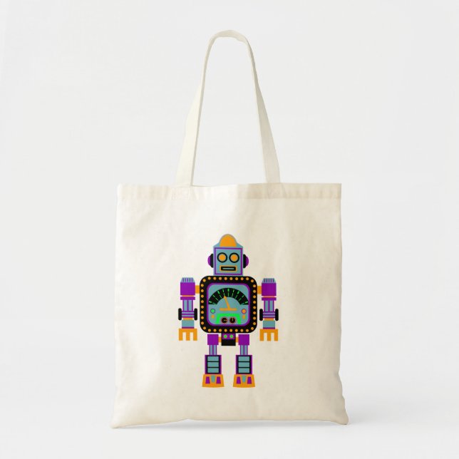 Tote Bag Robot mignon coloré (Devant)