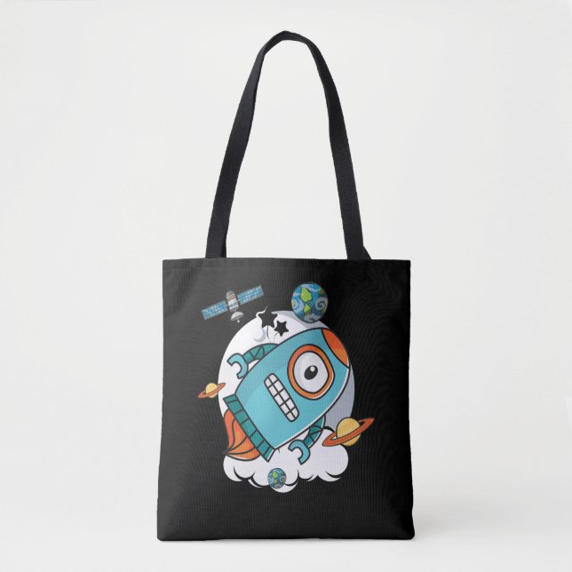 Tote Bag Robot Rocket Galaxy Astronaut Robots (Devant)