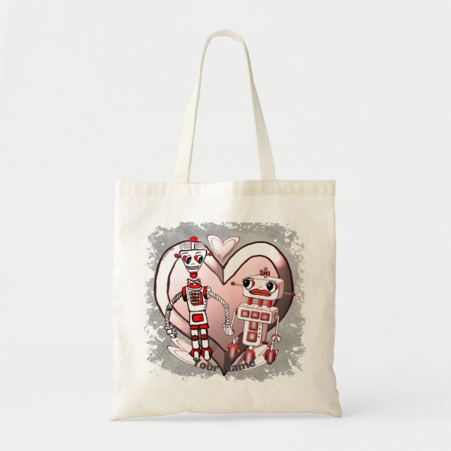 Tote Bag robots scifi amoureux (Devant)