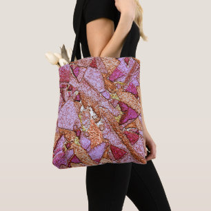 Tote Bag Roche volcanique peinte en lilas rose