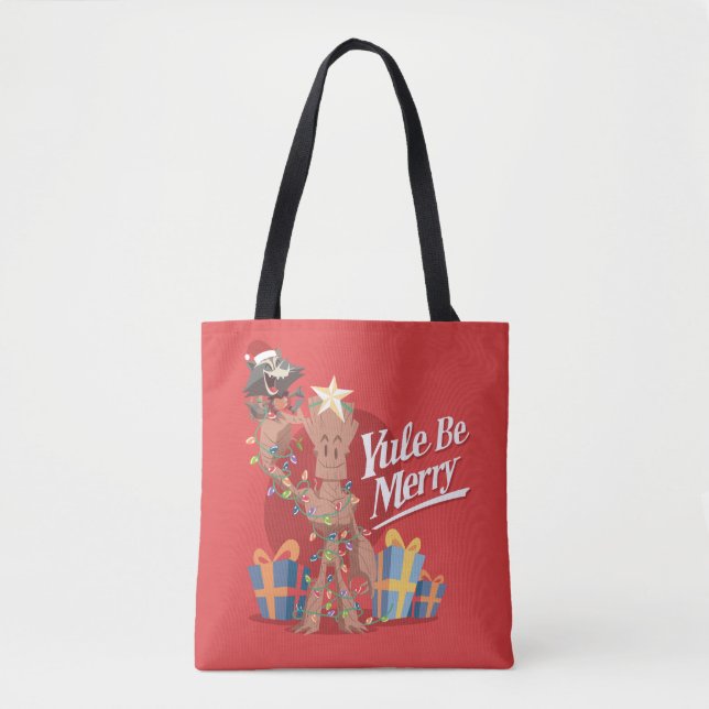 Tote Bag Rocket & Groot "Yule Be Merry" (Devant)
