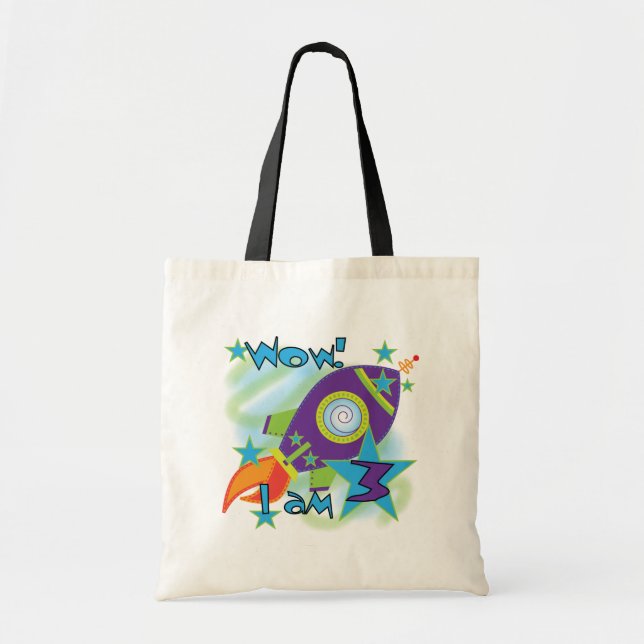 Tote Bag Rocket Ship 3e Anniversaire T-shirts et cadeaux (Devant)