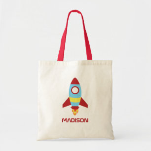 Tote Bag Rocket Spacship Lancer un nom personnalisé