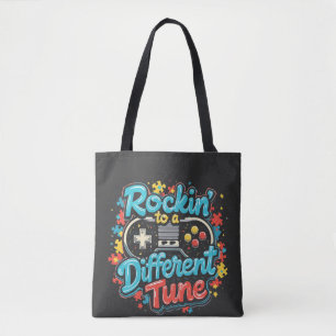 Tote Bag Rocking to a different Tune Gaming Pad Autism