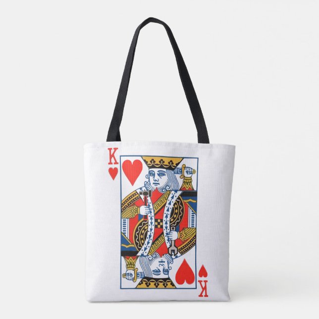 Tote Bag Roi des coeurs jouer la carte (Dos)