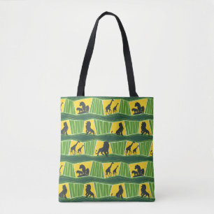 Tote Bag Roi Lion  Motif animal vert et or