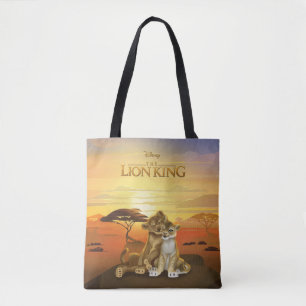 Tote Bag Roi Lion  Simba et Nala au coucher du soleil
