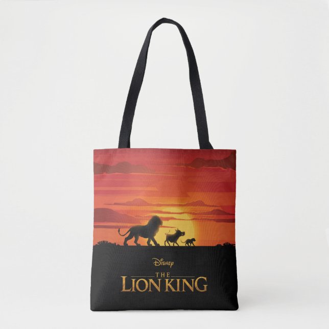 Tote Bag Roi Lion| Simba, Pumbaa et Timon Silhouette (Devant)