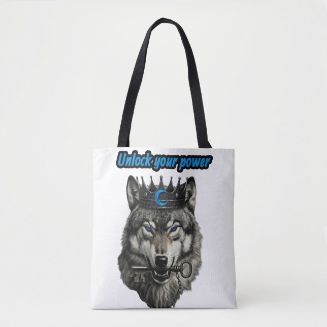 Tote Bag roi loup libère ton pouvoir (Devant)