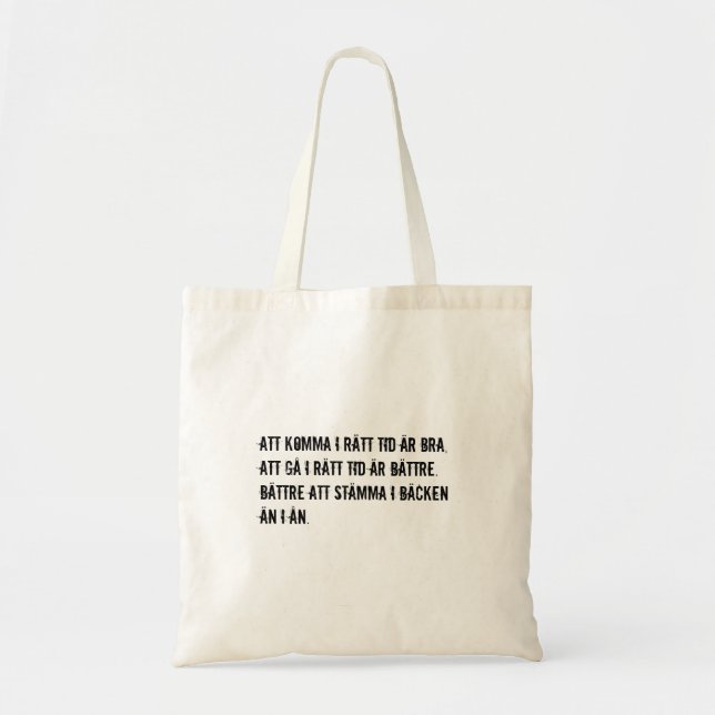 Tote Bag Roliga svenska ordspråk présentateur beige gåva (Devant)