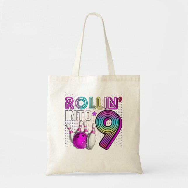 Tote Bag Rollin en 9 Bowling Anniversaire 9 Anniversaire (Devant)