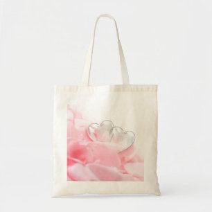 Tote Bag Romantic Glass Hearts Rose Petals